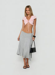 Cordelea Ruched Micro Crop Top Pink