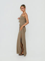 Analeah Strapless Maxi Dress Brown
