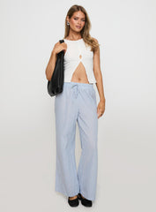 Holiday Tie Front Pant Blue/ White Stripe