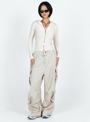 Elingford Zip Up Hooded Sweater Cream