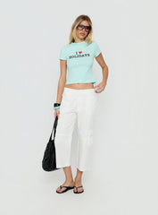 I Love Holidays Graphic Baby Tee Jelly Mint