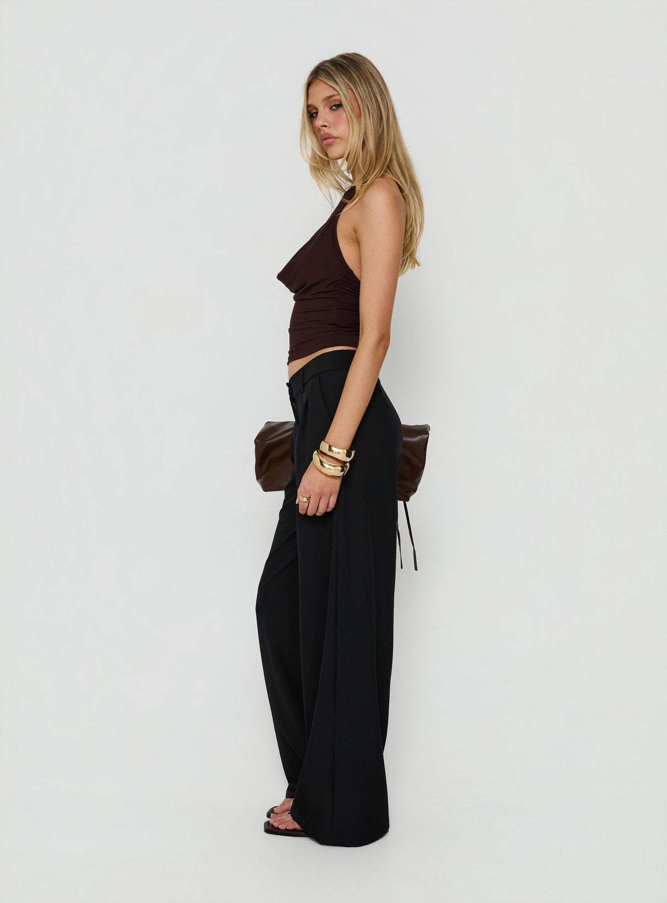Archer Mid Rise Baggy Pants Black