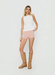 Klora Lace Trim Micro Boxer Shorts Pink Stripe