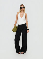 Cacilie Plunge Shell Bodysuit White