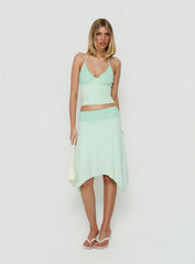 Natabelle Lace Detail Halter Top Mint