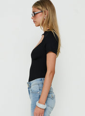 Giallo Solid Bodysuit Black