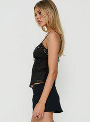 Roselea Beaded Cami Top Black