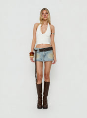 Opalite Ruched Halter Top White