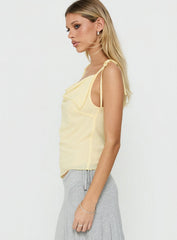 Malkah Tie Sleeve Foldover Top Yellow
