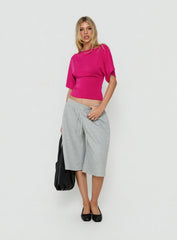 Arazia Cinched Short Sleeve Top Berry