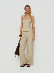 Kierstyn Corset Set Beige Stripe