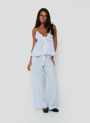 Meava Elasticated Waist Sleep Pants Blue Stripe