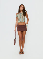 Beaming Brighter Off Shoulder Cinched Draped Top Blue