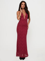 Karmyn Plunge Maxi Dress Red