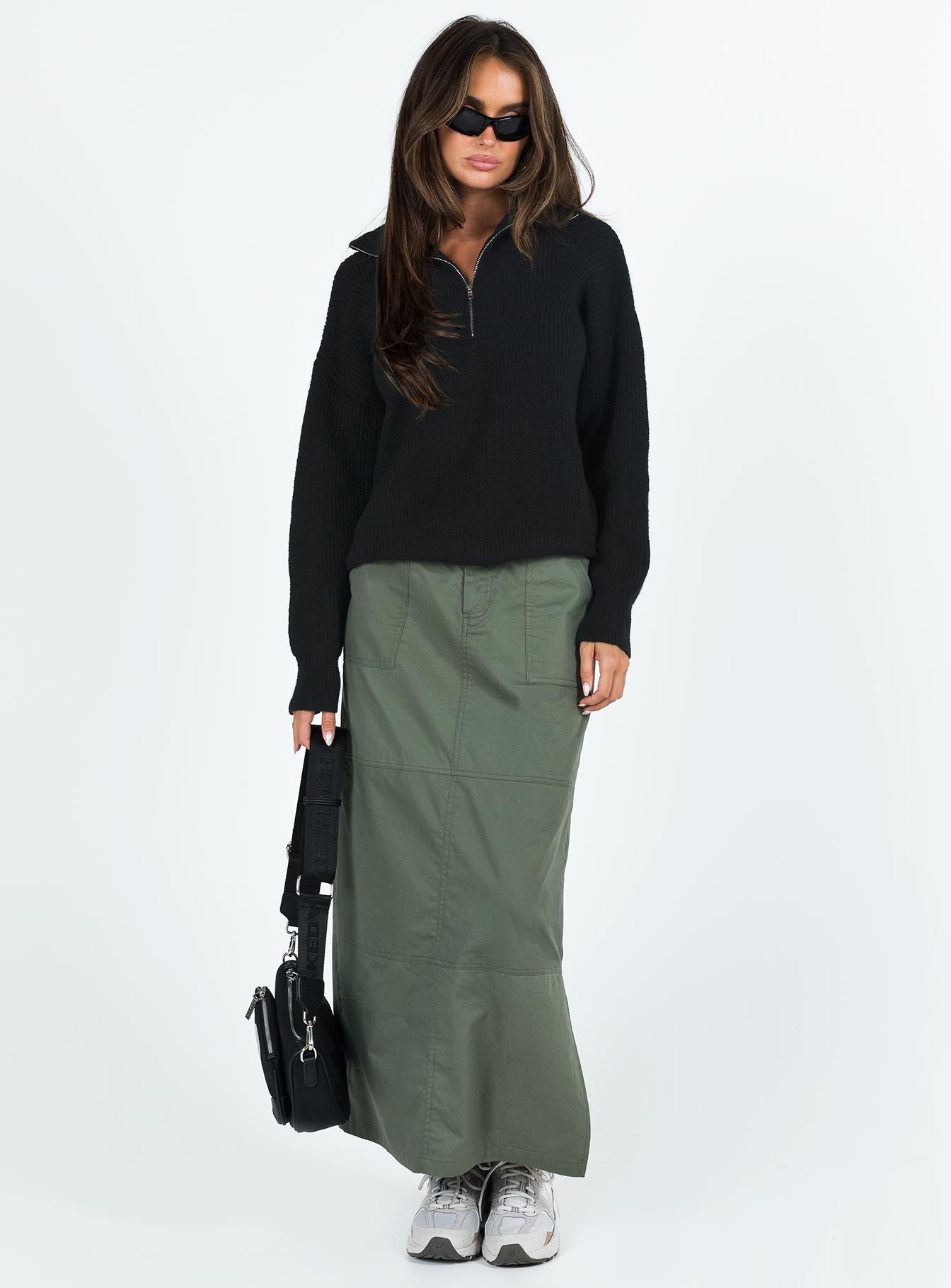 Ferry Zip Front Sweater Black