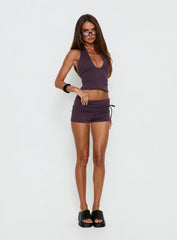Daily Define Halter Tank Top Aubergine