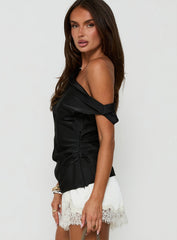 Sweetheart Off Shoulder Top Noir