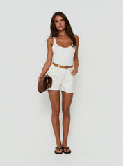 Tropicana Denim Shorts White