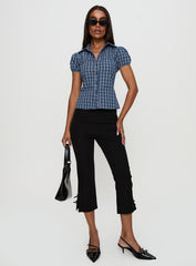 Separate Scenes Button Up Top Blue Check
