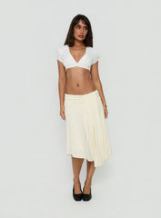 Iselda Draped Midi Skirt Cream