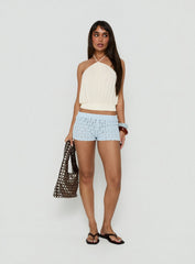 Summer Sorbet Gathered Halter Top Cream