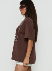 Hotel Sole Oversized Graphic Tee Brown