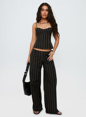 Kierstyn Corset Set Black Stripe Tall