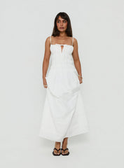 Loralei Shirred Maxi Dress White