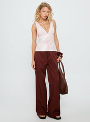 Callaia Plunge Cami Top Pink Stripe