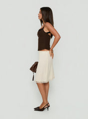 Bella Lace Trim Midi Skirt Butter
