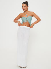 Kovac Reversible Fringe Tube Top Blue