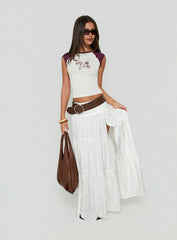 Silver Soul Maxi Skirt White