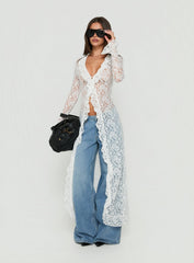 Long Nights Long Sleeve Lace Maxi Dress Moonlight