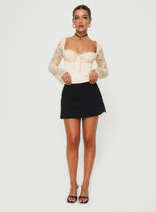 Markwell Long Sleeve Bodysuit Cream