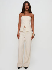 Lavish Living Strapless Top Cream Petite