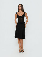 Quani Lace Midi Skirt Black