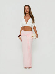Isador Ruched Maxi Skirt Pink