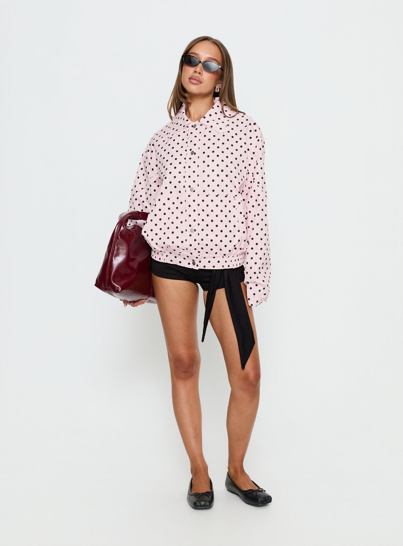 Swayer Oversized Jacket Pink Polka Dot