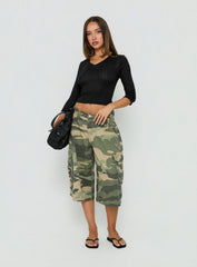 Sofelia Pointelle V Neck Top Black