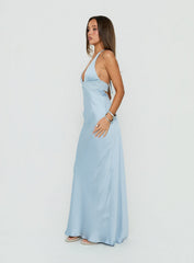 Odyssa Halter Maxi Dress Blue Slate