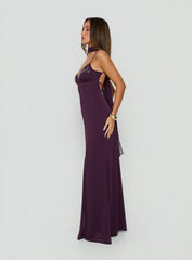 Jadira Scarf Maxi Dress Plum