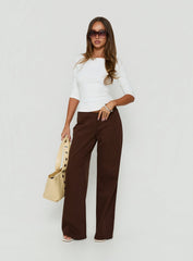 Hereos Mid Rise Baggy Leg Jeans Washed Chocolate