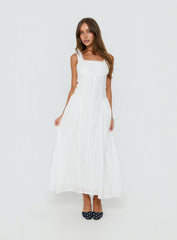 Mariette Panelled Midi Dress White