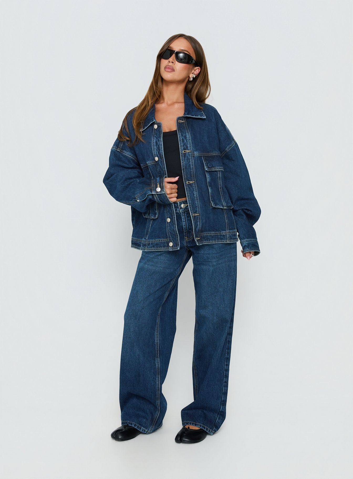Kier Oversized Jacket Denim Dark Blue Wash