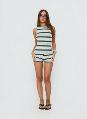 What You Wanted Micro Shorts Blue Stripe