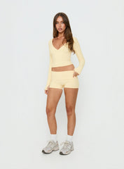 Peak Foldover Micro Shorts Yellow