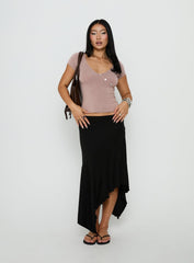 Cordie V Neck Button Top Concrete