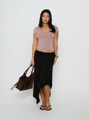 Futura Asymmetrical Midi Skirt Black