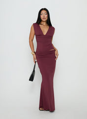 Liorah Foldover Waist Maxi Skirt Red
