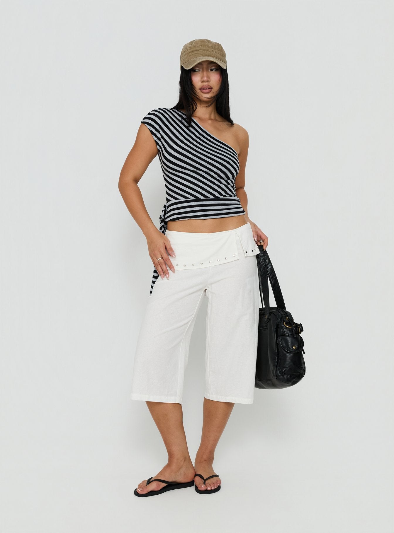 Lost Connection One Shoulder Top Multi Stripe